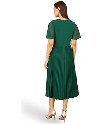 Yumi Women's Sequin-Floral Pleated Midi Dress