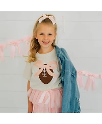Sweet Wink Little Girls Coquette Football Patch Short Sleeve T-Shirt