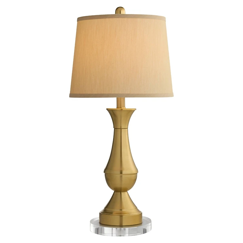 Regency Hill Becky Traditional Table Lamps Set of 2 with Round Risers 25 3/4" High Antique Brass Beige Drum Shade for Bedroom Living Room House Home