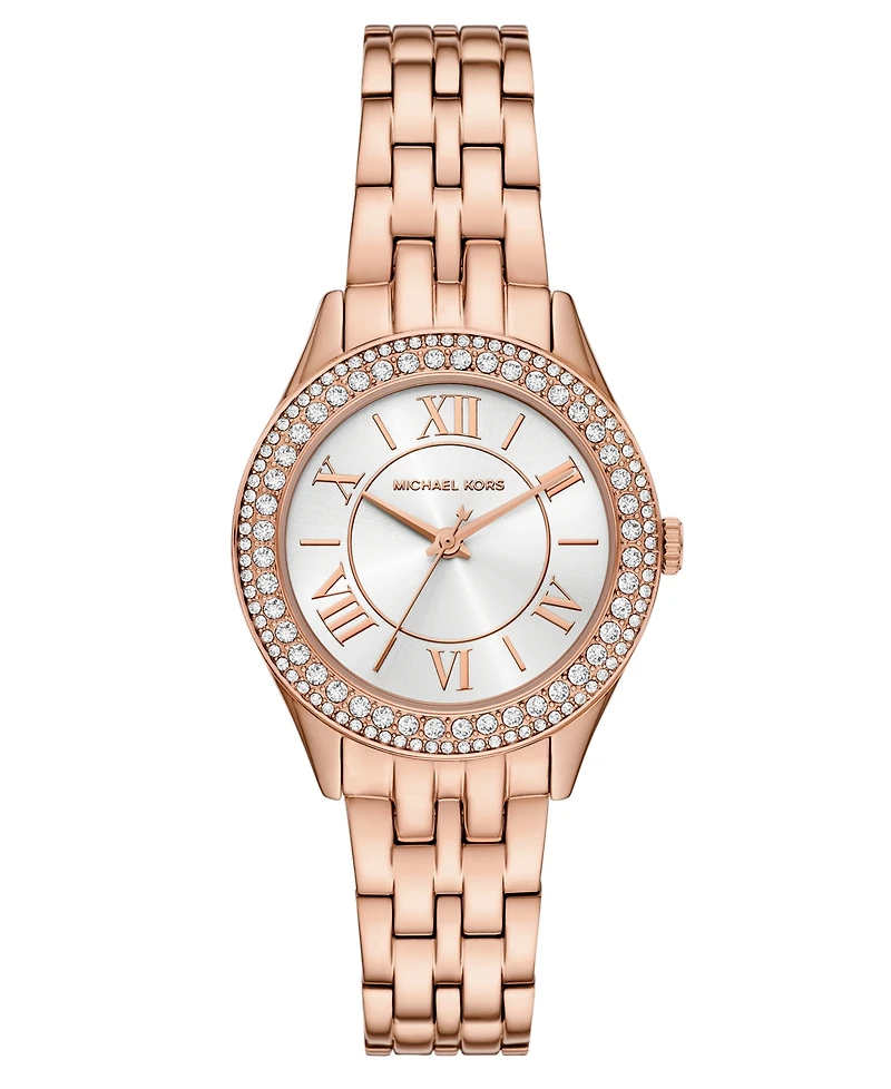 Michael Kors Women's Harlowe Three-Hand Rose Gold-Tone Stainless Steel Watch 33mm