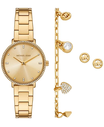 Michael Kors Women's Pyper Two-Hand Gold-Tone Stainless Steel Watch 32mm
