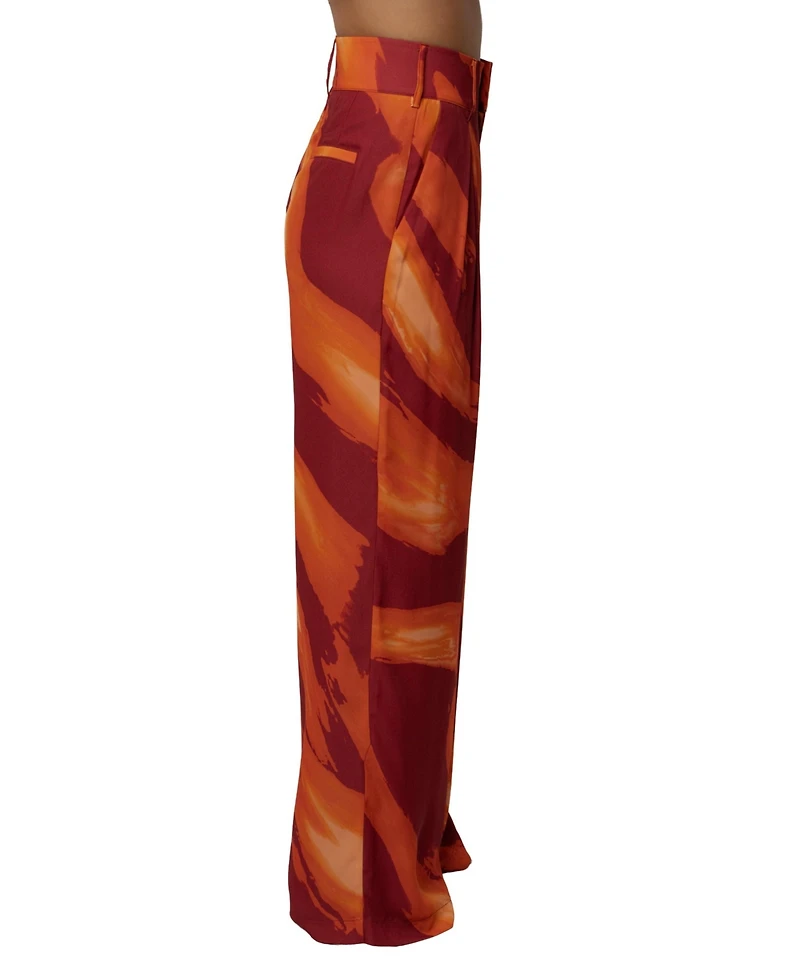 Jluxlabel Women's Soft Pleated High-Waisted Wide-Leg Trouser
