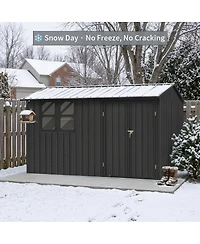 Streamdale Furniture 12x10 Feet Metal Outdoor Storage Shed With Window And Shelves
