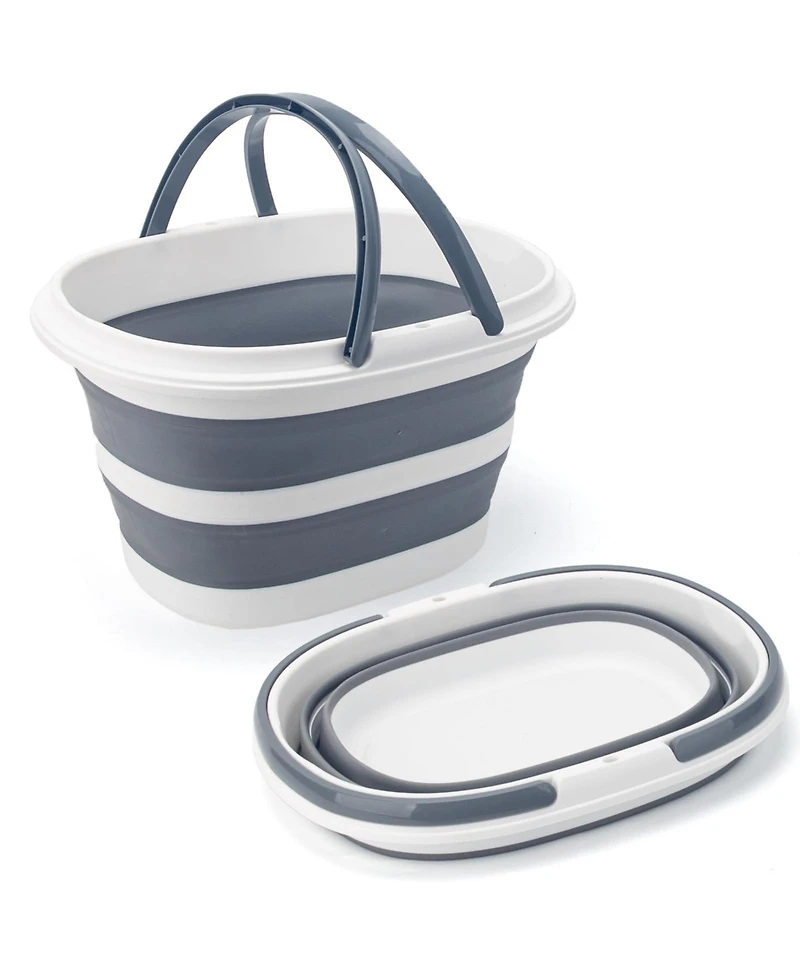 Piscifun 10L Collapsible Plastic Bucket with Dual Handles for Camping Car Washing Cleaning