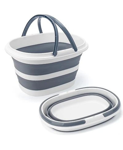 Piscifun 10L Collapsible Plastic Bucket with Dual Handles for Camping Car Washing Cleaning