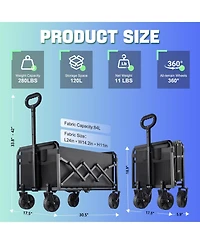 Gnuadz Collapsible Wagon Cart Heavy Duty Folding Portable Utility Beach Garden Camping
