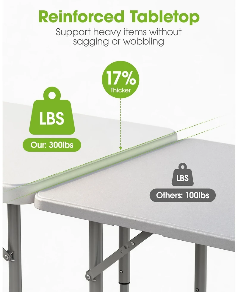 Aofar 4TF Folding Table Portable Carry Handle Lock