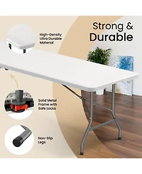 Aofar 8 Feet Foldable Table Steel Portable Heavy Duty Handle