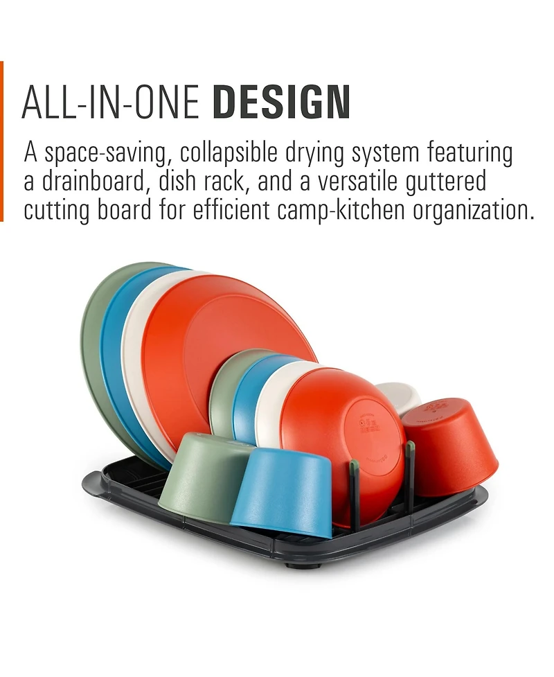 Piscifun Collapsible Camping Dish Rack Set Travel Sink Drying Kit For 4 Person Outdoor Kitchen