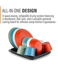 Piscifun Collapsible Camping Dish Rack Set Travel Sink Drying Kit For 4 Person Outdoor Kitchen