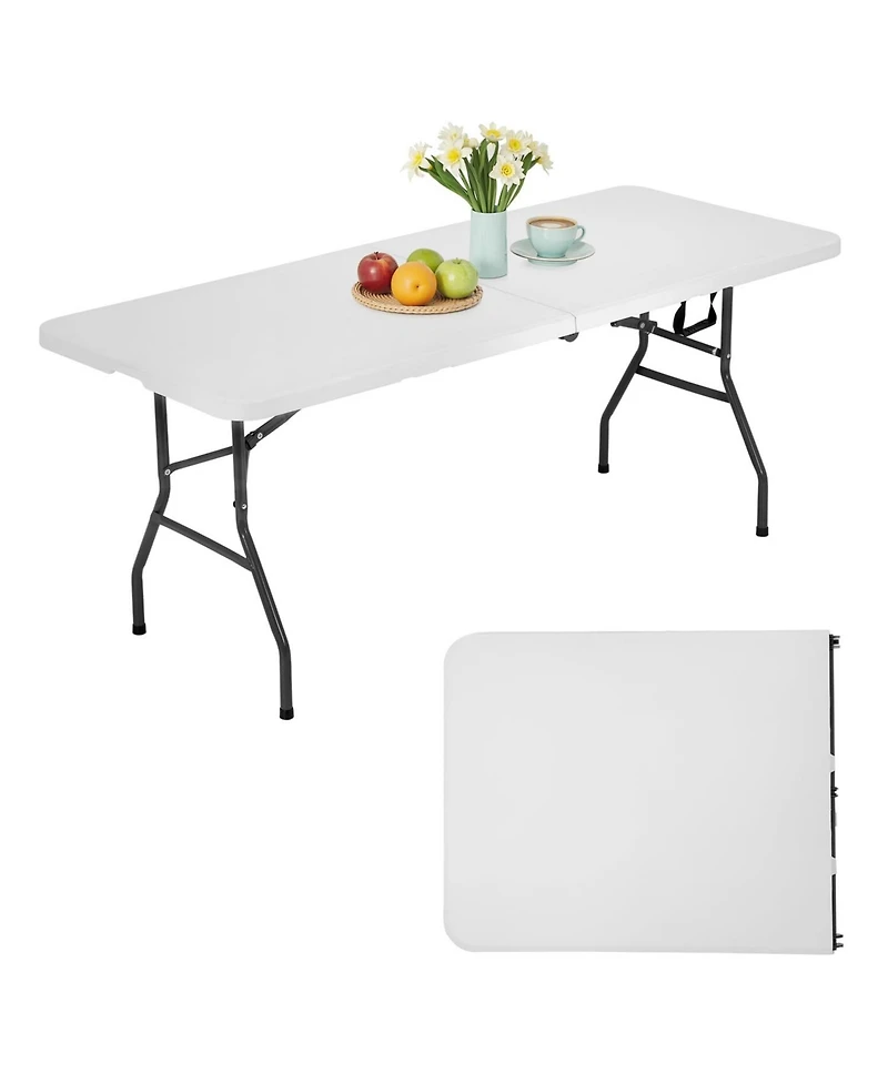 Aofar 6 Feet Folding Table Portable Half Plastic Party Bbq Camping