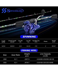Aofar 6'0" Fishing Rod Graphite Fiberglass Anti-reverse Spinning Reel