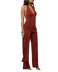 Jluxlabel Women's Terra cotta Rustic Charm Halter Jumpsuit