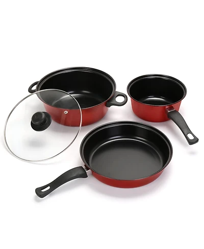 Piscifun Portable Lightweight Non Stick Cast Iron Cookware Set With Vented Lids Utensils For Outdoor Camping Travel