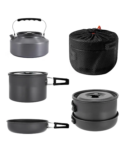 Piscifun Lightweight Camping Cookware Set 1-2 People Portable Nesting Outdoor Cooking Kit