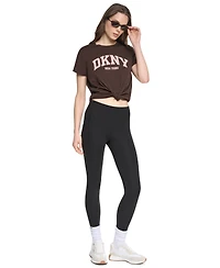Dkny Sport Women's Puff Varsity Logo Relaxed-Fit Crewneck T-Shirt