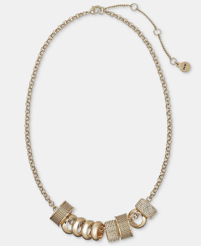 Karl Lagerfeld Paris Pave Rondelle Charm Statement Necklace, 16" + 3" extender