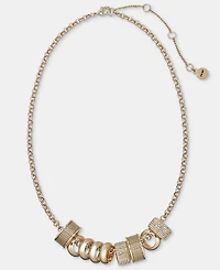 Karl Lagerfeld Paris Pave Rondelle Charm Statement Necklace, 16" + 3" extender