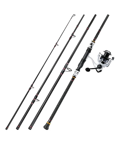 Aofar 11feet Surf Fishing Rod Reel Combo 4-Piece Spinning With 5000 Size Reel - Black