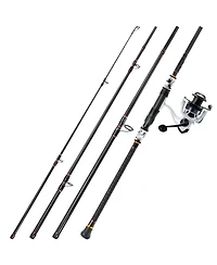 Aofar 11feet Surf Fishing Rod Reel Combo 4-Piece Spinning With 5000 Size Reel - Black