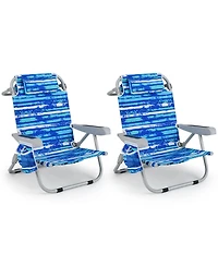 Aofar 2 Pack Beach Chair Folding Aluminum Camping Lounge outdoor