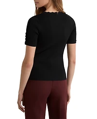 Reiss Women's Marcy Scallop-Trim Rib-Knit Sweater