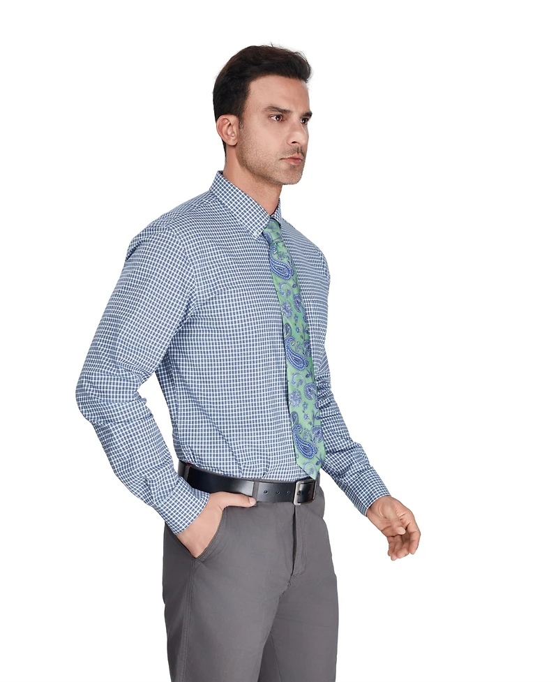 Club Room Men's Regular-Fit Stretch Plaid Dress Shirt