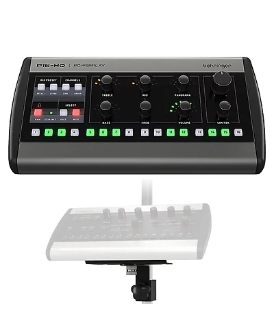 Behringer P16-hq Powerplay 16-Channel Personal Monitoring Mixer with Mounting Bracket