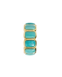 Macy's Gold-Plated Howlite Turquoise Rectangle Bezel Ring
