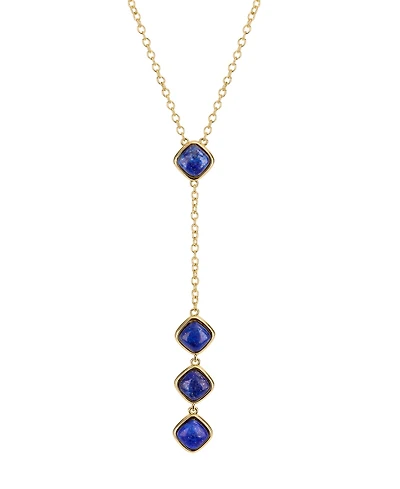 Macy's Gold-Plated Lapis Howlite Turquoise Y-Necklace