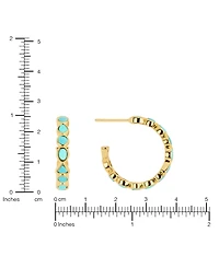 Macy's Gold-Plated Howlite Turquoise Geometric Hoop Earrings