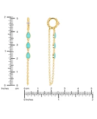 Macy's Gold-Plated Howlite Turquoise Teardrop Chain Drop Twist Hoop Earrings