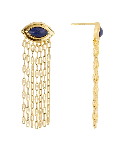 Macy's Gold-Plated Lapis Marquis Waterfall Drop Earrings