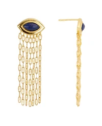 Macy's Gold-Plated Lapis Marquis Waterfall Drop Earrings