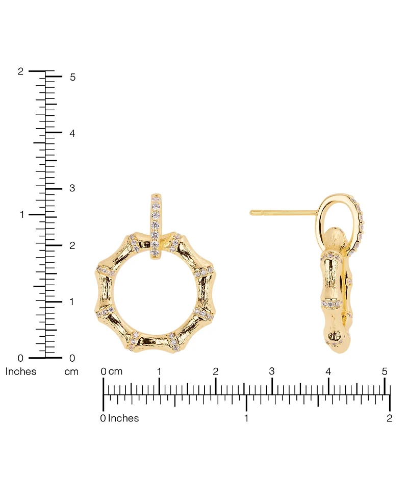 Macy's Gold-Plated Cubic Zirconia Circle Drop Earrings