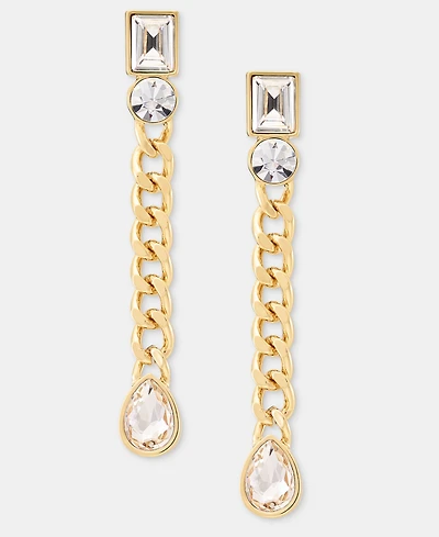 Karl Lagerfeld Paris Mixed Crystal Linear Drop Earrings