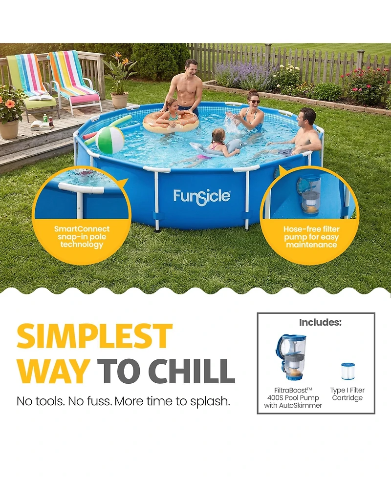 Funsicle 12' x 30" Outdoor Activity Round Frame Above Ground Swimming Pool Set