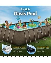 Funsicle 18 Feet Oasis Designer Lap Above Ground Pool with Pump, Triple Basketweave