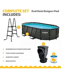 Funsicle 13'11" Oasis Designer Oval Above Ground Pool w/ Pump