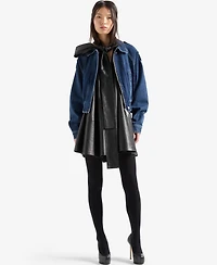 7 For All Mankind Women's Aviator Relaxed-Fit Collared Jacket
