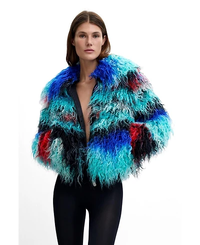 Desigual Women's Long Hair Coat Lacroix