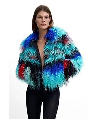 Desigual Women's Long Hair Coat Lacroix