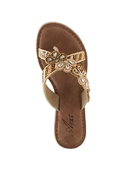 Azura Women's Sweetums Flat Sandal with Suede Upper