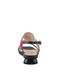 Azura Broider Women's Buckle Leather Sandals with Cushioned Footbed