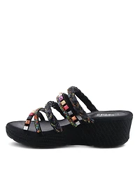 Azura Women's Shinychic Wedge Sandal with Suede Upper