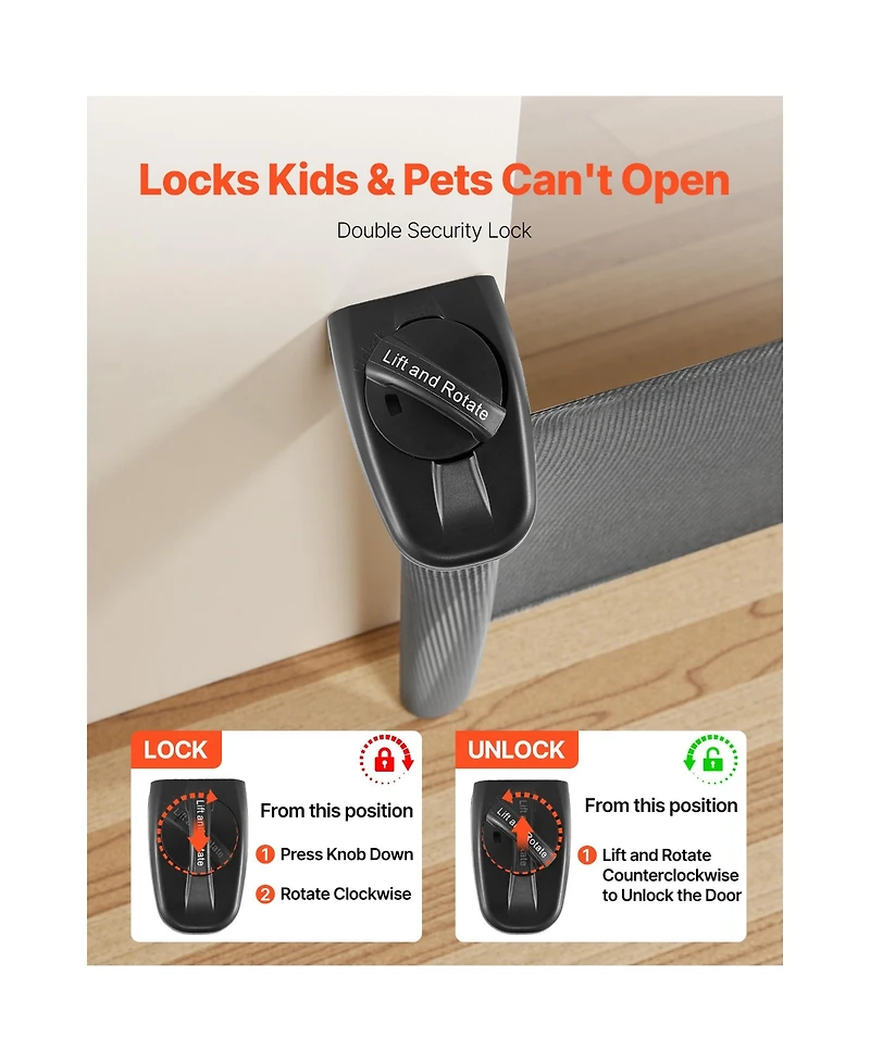 Ruie Retractable Mesh Dog Gate 31.3 inches Tall Extends to 56.3 in Wide