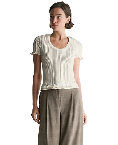 Bcbg Women's Scoop Neck Short-Sleeve Top