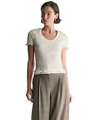 Bcbg Women's Scoop Neck Short-Sleeve Top