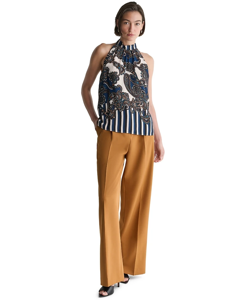 Bcbg Women's Halter Center-Back Keyhole Blouse