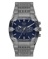 Diesel Men's Spiked Cushion Quartz Chronograph Gunmetal Stainless Steel Watch 45mm
